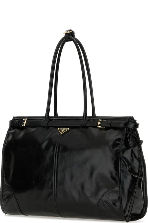 ウィメンズ Pradaのショルダーバッグ Prada Black Leather Shoulder Bag
