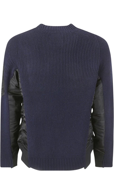 Sacai Sweaters for Men Sacai Long-sleeved Panelled Crewneck Jumper