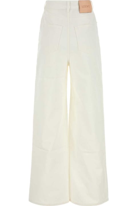 Jeans for Women Loewe White Denim Wide-leg Pant