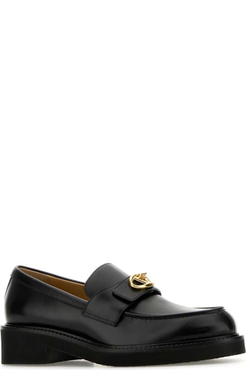 Valentino Flat Shoes for Women Valentino Logo Plaque Slip-on Loafers