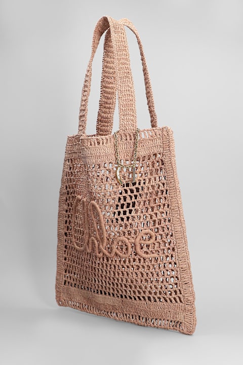 Chloé Summer Banana Tote In Powder Raffia