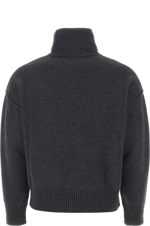 Ami Alexandre Mattiussi Men Ami Alexandre Mattiussi Dark Grey Wool Oversize Sweatshirt
