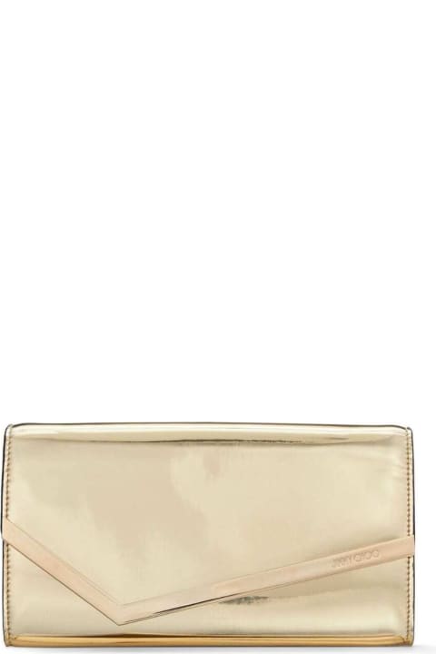Homeware Jimmy Choo 'emmie' Gold-colored Handbag With Magnetic Fastening In Mirror Fabric Woman