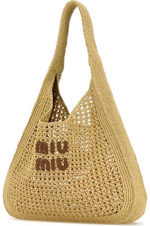 Miu Miu for Men Miu Miu Beige Crochet Shopping Bag