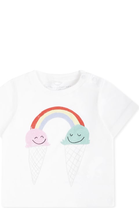Stella McCartney Kids for Men Stella McCartney Kids White T-shirt For Baby Girl With Ice Cream
