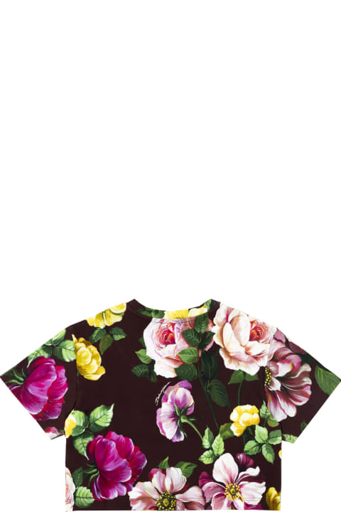 Dolce & Gabbana for Girls Dolce & Gabbana Crop T-shirt With Flower Print