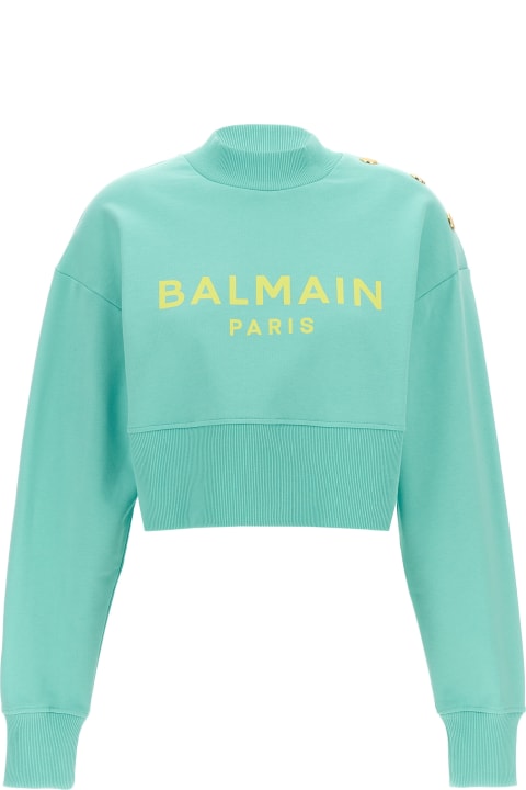 ウィメンズ Balmainのフリース＆ラウンジウェア Balmain Cropped Sweatshirt