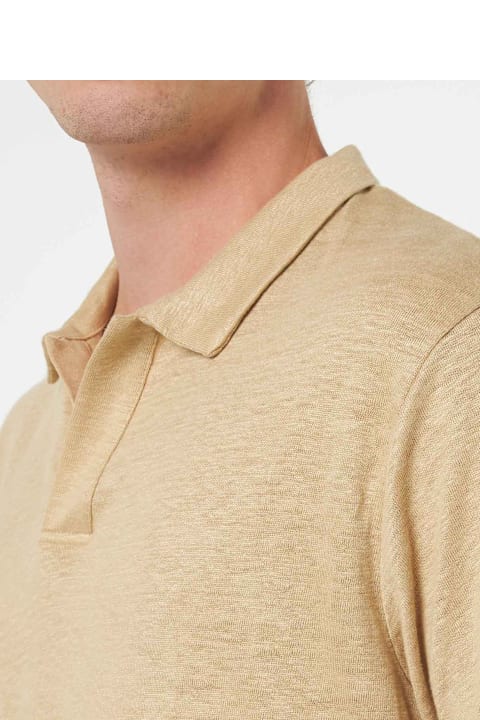 Homeware MC2 Saint Barth Beige Linen Buttonless Polo Shirt Fraser