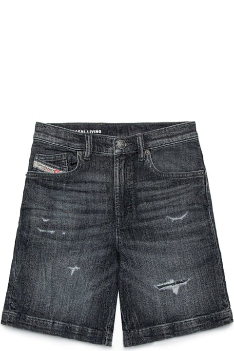 Diesel Bottoms for Boys Diesel Distressed Denim Shorts