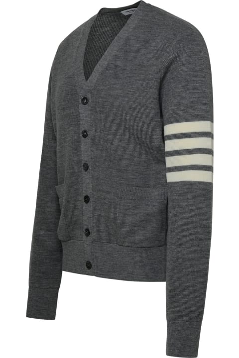 Thom Browne Sweaters for Men Thom Browne Grey Virgin Wool Cardigan