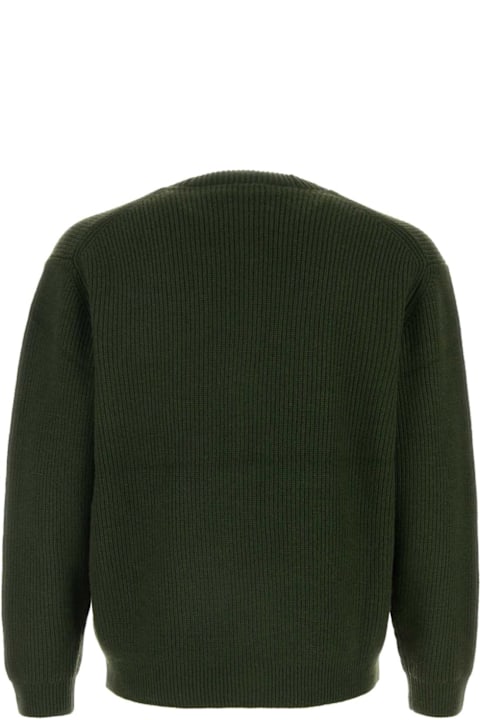 Maison Kitsuné Sweaters for Men Maison Kitsuné Dark Green Wool Blend Cardigan