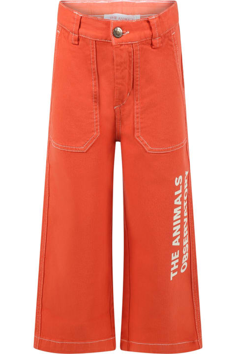 Red Trousers For Kids With Logo