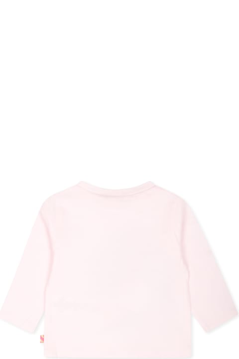 أدوات منزلية Billieblush Pink T-shirt For Baby Girl With Flowers