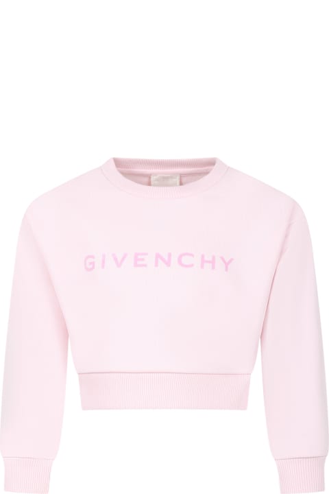 Sweaters & Sweatshirts for Girls Givenchy Pink Sweatshirt For Girl With Logo