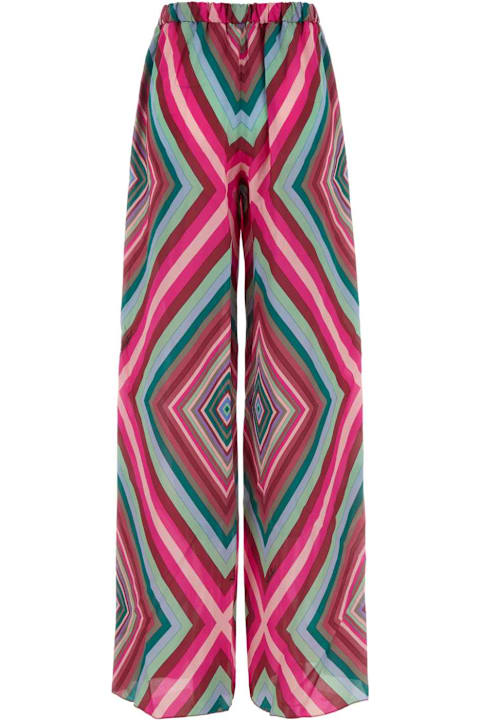 Valentino Garavani Pants & Shorts for Women Valentino Garavani Printed Silk Wide-leg Pant