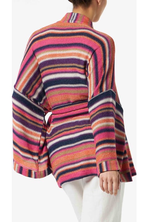 Homeware MC2 Saint Barth Multicolor Violet Knitted Kimono