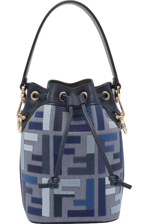 Fendi Totes for Women Fendi Mini Mon Tresor Denim Bucket Bag