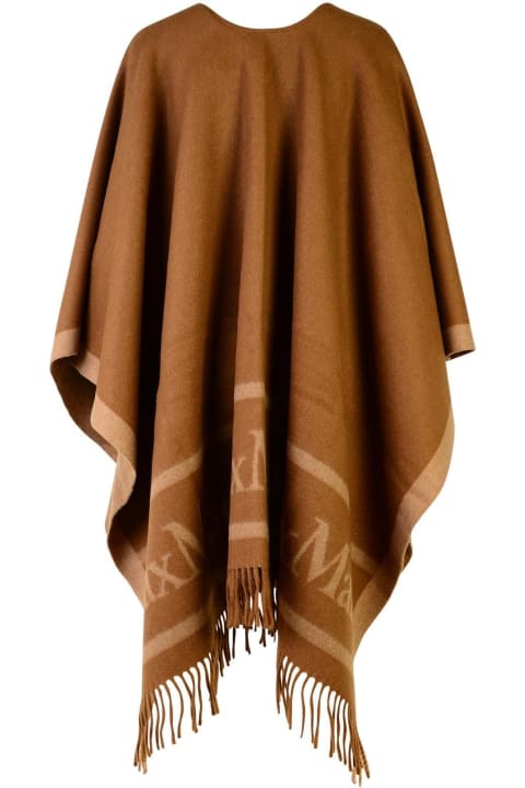 Sweaters for Women Max Mara Logo Detailed Fringed Cape