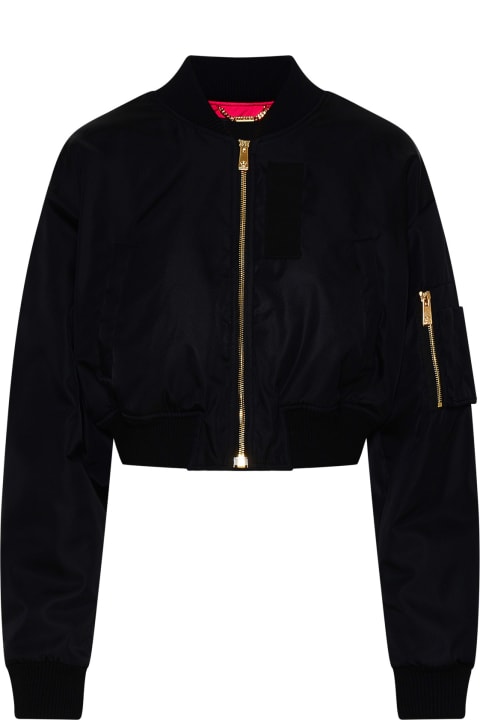 Versace for Women Versace Black Nylon Bomber Jacket