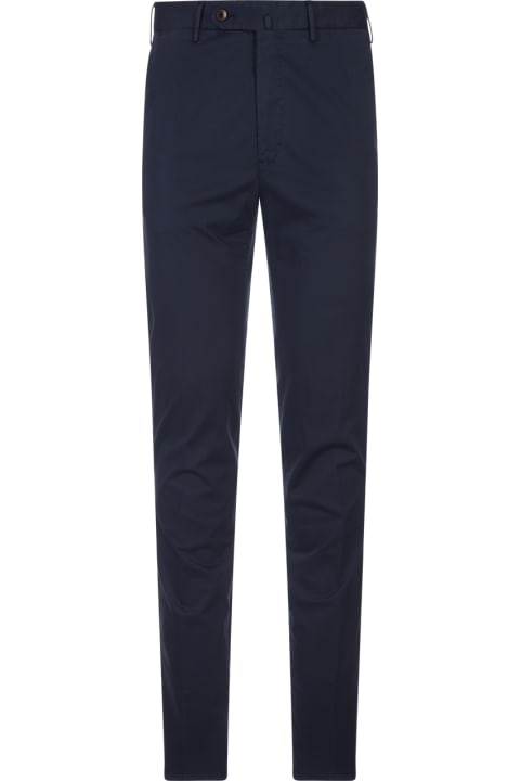 PT01 Clothing for Men PT01 Blue Stretch Cotton Classic Trousers