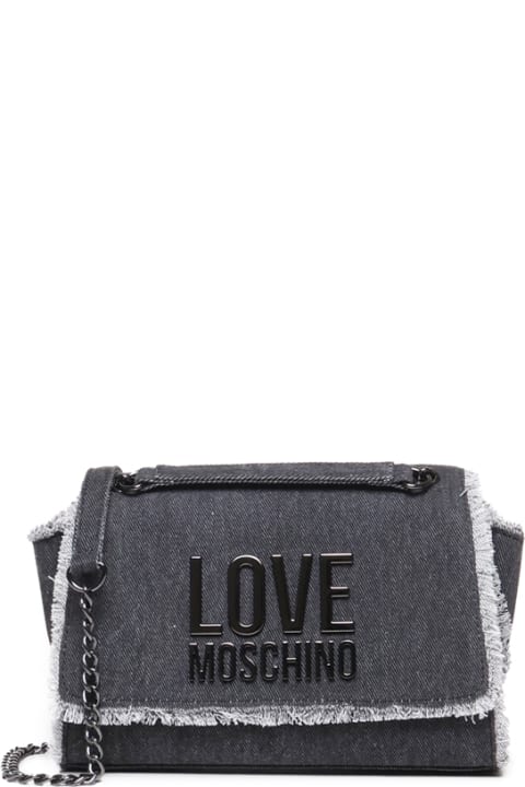 Shoulder Bags for Women Love Moschino Denim Shoulder Bag With Fringes