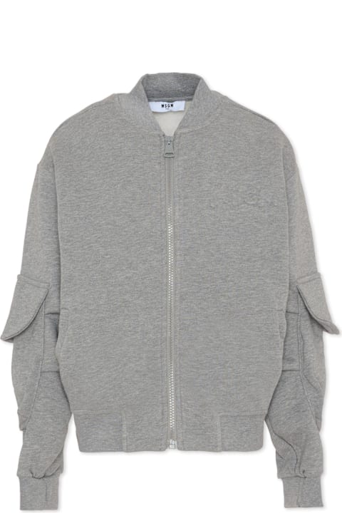 Homeware MSGM Grey Sweatshirt For Girl With Logo