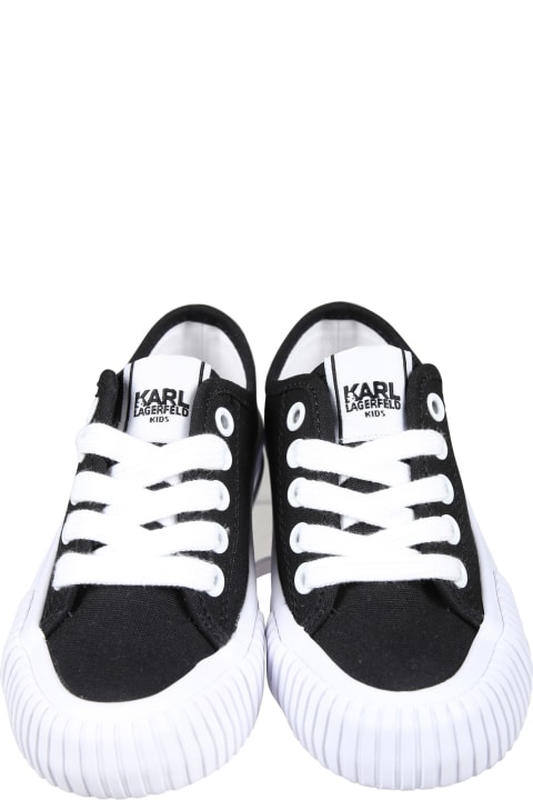ボーイズ シューズ Karl Lagerfeld Kids Black Sneakers For Kids With Karl Print