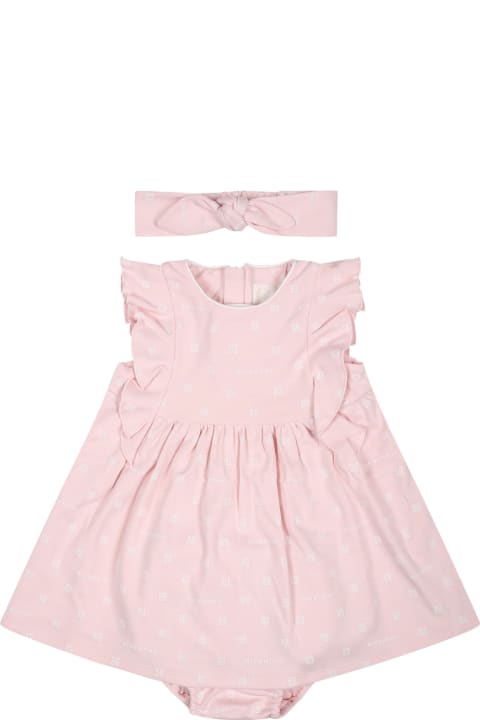 Givenchyのベビーボーイズ Givenchy Pink Set For Baby Girl With All-over 4g