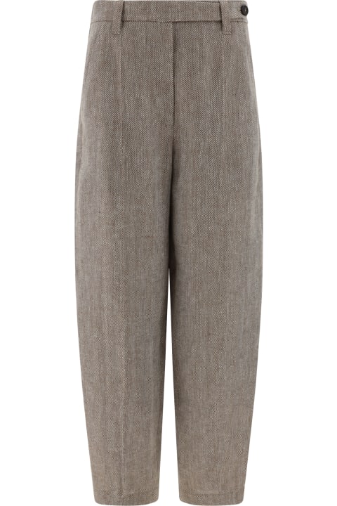 Brunello Cucinelli Pants & Shorts for Women Brunello Cucinelli Tailored Linen Trousers