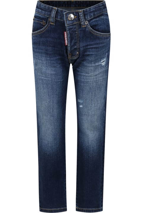 Dsquared2 for Kids Dsquared2 Blue Jeans For Boy With Logo