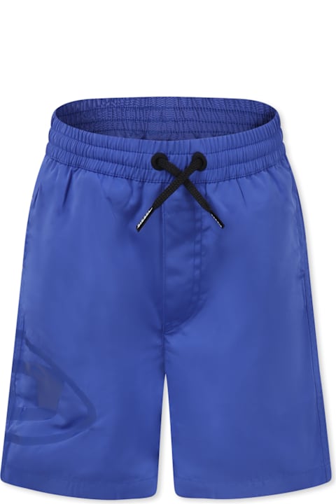 Homeware Diesel Blue Swim Shorts For Boy With Logo