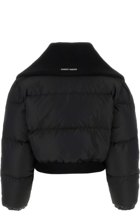 ウィメンズ Miu Miuのコート＆ジャケット Miu Miu Black Polyester Down Jacket