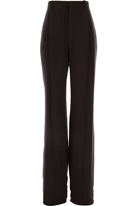 Saint Laurent Pants & Shorts for Women Saint Laurent Brown Crepe Pant