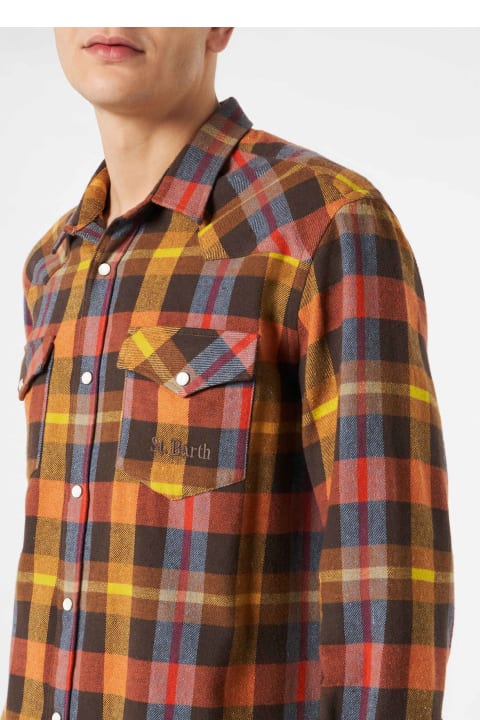 Homeware MC2 Saint Barth Man Shirt With Yellow Tartan