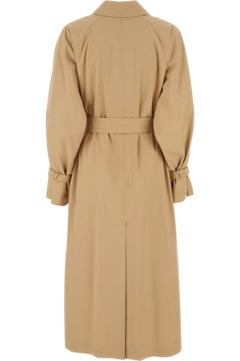 Coats & Jackets for Women Max Mara Beige Stretch Cotton Memo Oversize Trench