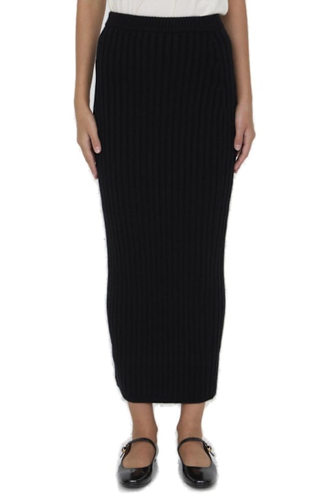 Homeware Max Mara Seta High Waist Ribbed-knit Skirt Max Mara