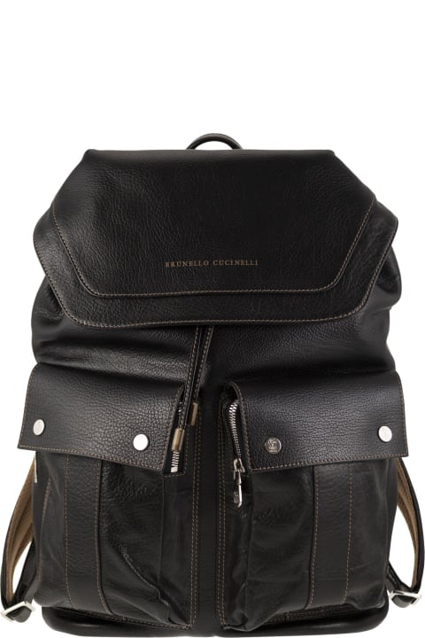 メンズ バッグのセール Brunello Cucinelli Leather Backpack