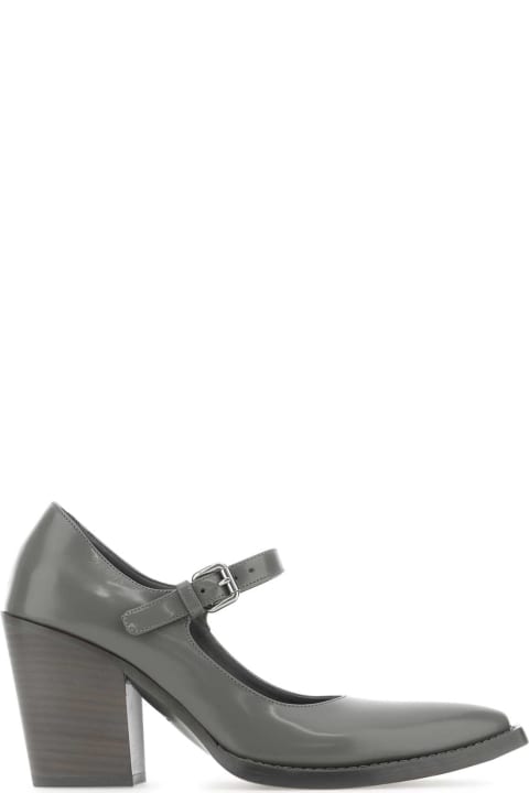 Shoes Sale for Women Prada Grey Leather Pumps