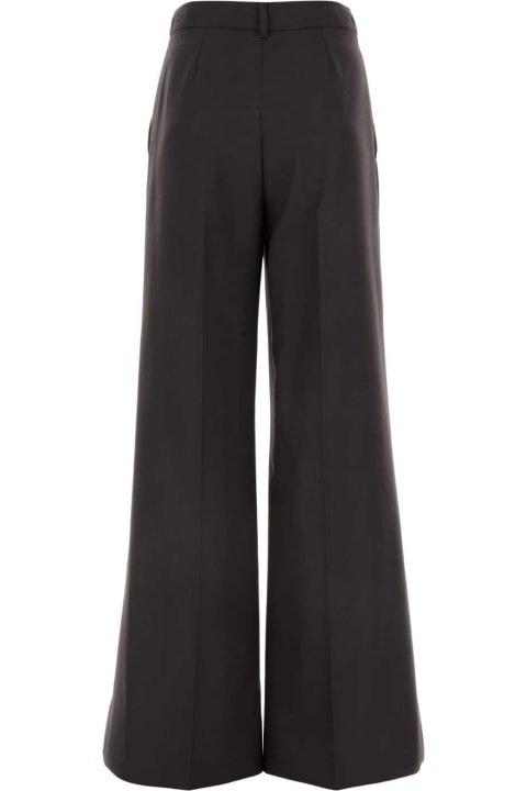 Stella McCartney Pants & Shorts for Women Stella McCartney Chocolate Flannel Wide-leg Pant