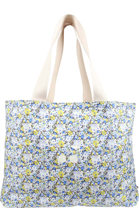 Accessories & Gifts for Girls Bonpoint Sky Blue Casual Bag With Floral Print