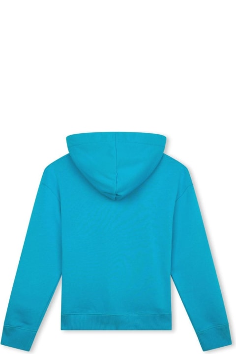 Topwear for Boys Lanvin Turquoise Hoodie With Logo And "curb" Motif