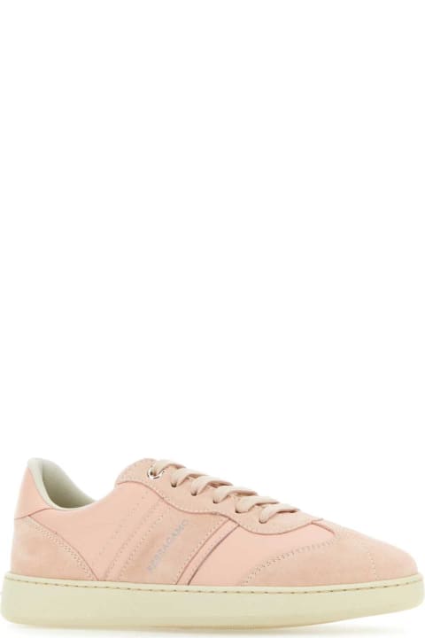 ウィメンズ Ferragamoのスニーカー Ferragamo Pastel Pink Leather And Suede Achille Sneakers