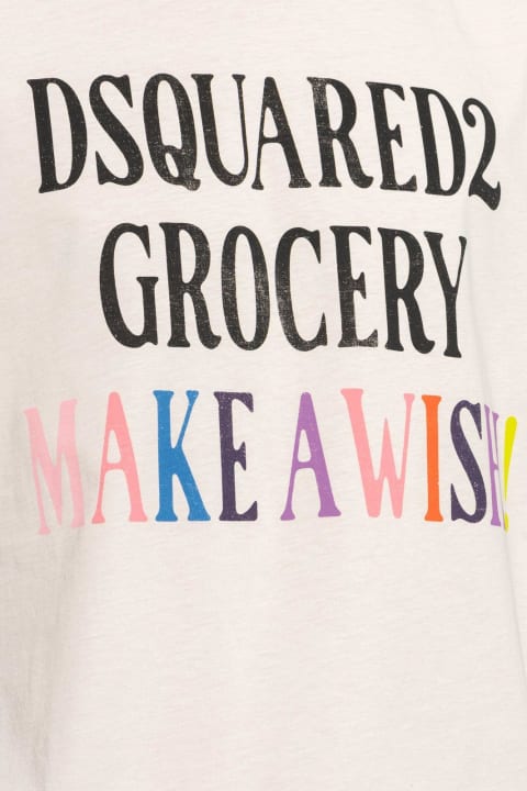 Dsquared2 Topwear for Men Dsquared2 Slogan Printed Crewneck T-shirt