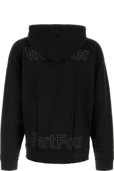 Mihara Yasuhiro سترات صوف وبدل رياضية لـ القسم الرجالي Mihara Yasuhiro Black Cotton Oversize Sweatshirt