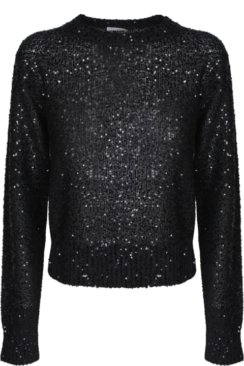 Sweaters for Women Brunello Cucinelli Sequins Black Pullover