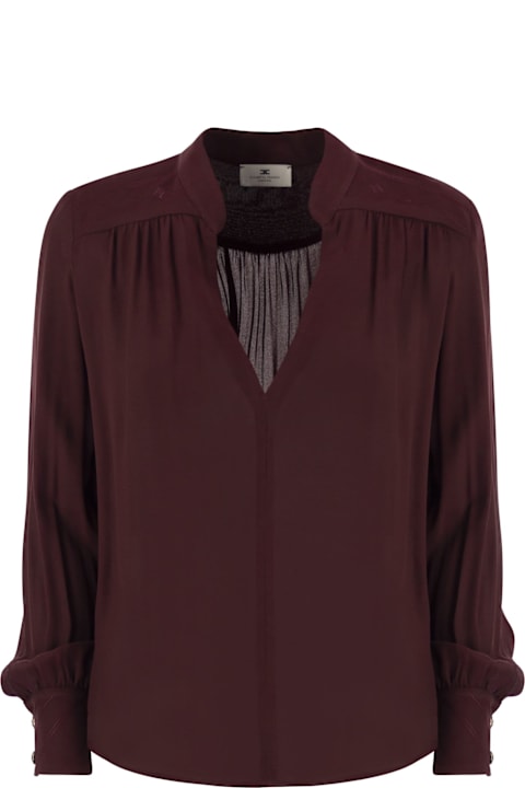 Elisabetta Franchi Topwear for Women Elisabetta Franchi Georgette Blouse With Striped Pattern