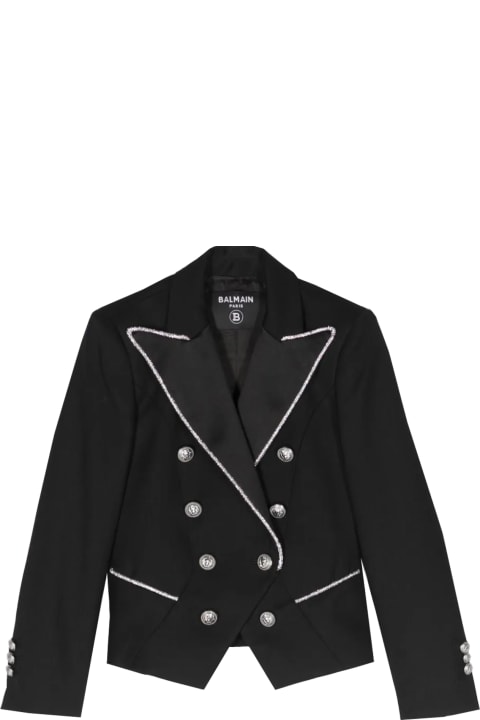 Coats & Jackets for Girls Balmain Blazer With Rhinestone