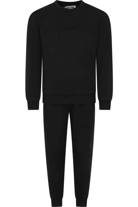 Moschino for Kids Moschino Black Tracksuit For Kids With Smiley