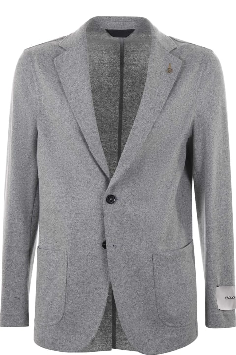 Paoloni Jacket In Knitted Wool And Silk