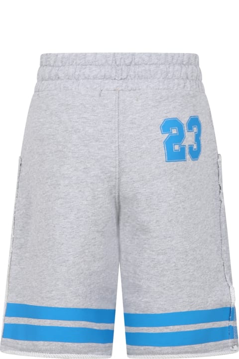 Bottoms for Boys Off-White Gray Shorts For Boy With Logo